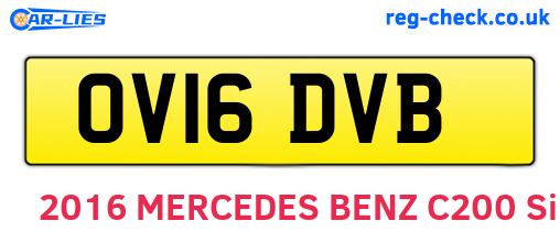 OV16DVB are the vehicle registration plates.