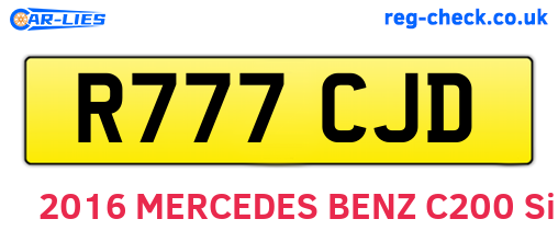 R777CJD are the vehicle registration plates.