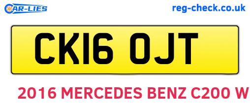 CK16OJT are the vehicle registration plates.