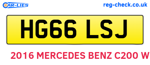 HG66LSJ are the vehicle registration plates.
