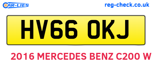 HV66OKJ are the vehicle registration plates.