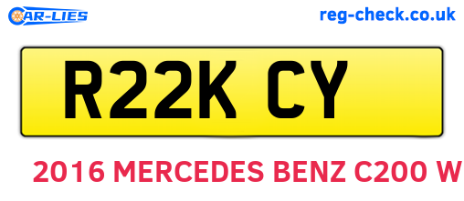 R22KCY are the vehicle registration plates.