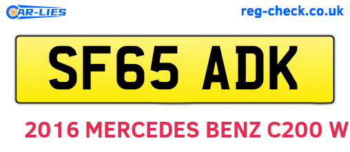 SF65ADK are the vehicle registration plates.