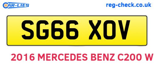 SG66XOV are the vehicle registration plates.