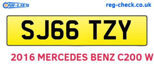 SJ66TZY are the vehicle registration plates.