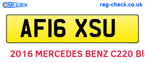 AF16XSU are the vehicle registration plates.