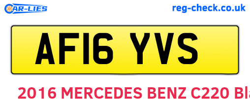 AF16YVS are the vehicle registration plates.