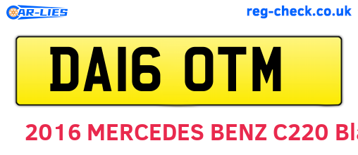 DA16OTM are the vehicle registration plates.