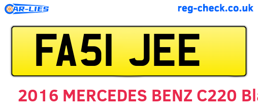 FA51JEE are the vehicle registration plates.