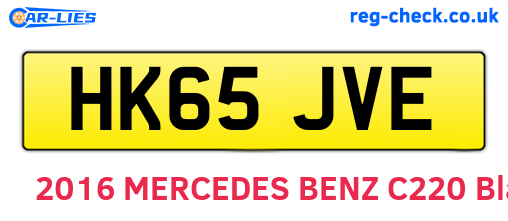 HK65JVE are the vehicle registration plates.