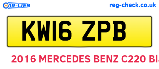 KW16ZPB are the vehicle registration plates.