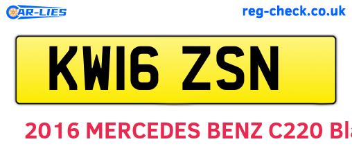 KW16ZSN are the vehicle registration plates.