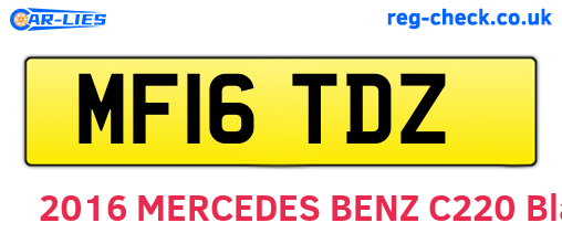 MF16TDZ are the vehicle registration plates.