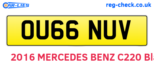 OU66NUV are the vehicle registration plates.