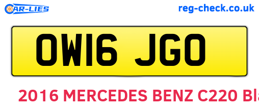 OW16JGO are the vehicle registration plates.
