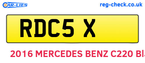 RDC5X are the vehicle registration plates.