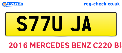 S77UJA are the vehicle registration plates.