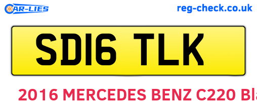 SD16TLK are the vehicle registration plates.
