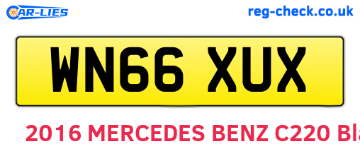 WN66XUX are the vehicle registration plates.
