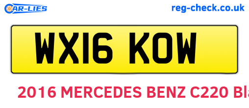 WX16KOW are the vehicle registration plates.