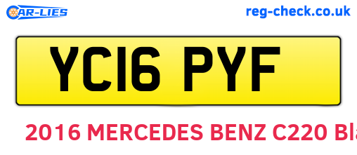 YC16PYF are the vehicle registration plates.