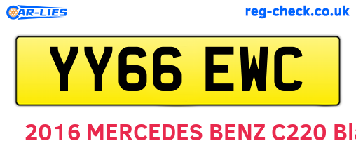 YY66EWC are the vehicle registration plates.