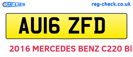AU16ZFD are the vehicle registration plates.
