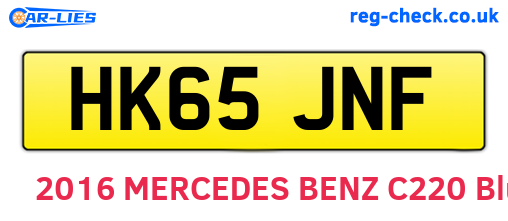 HK65JNF are the vehicle registration plates.