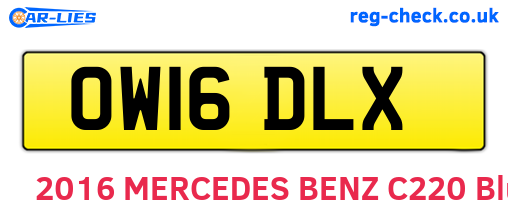 OW16DLX are the vehicle registration plates.