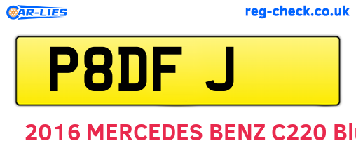 P8DFJ are the vehicle registration plates.