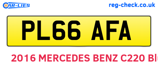 PL66AFA are the vehicle registration plates.