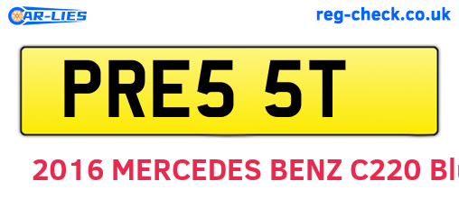 PRE55T are the vehicle registration plates.