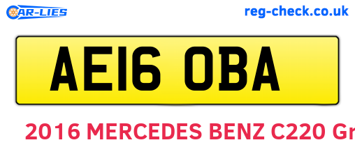 AE16OBA are the vehicle registration plates.