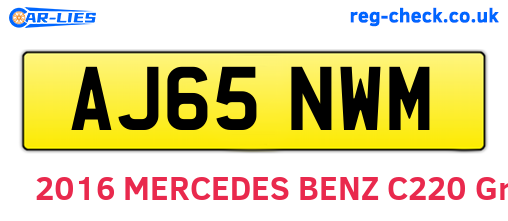 AJ65NWM are the vehicle registration plates.