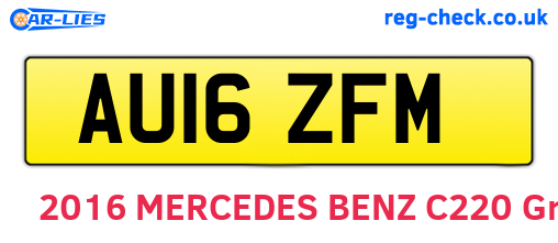 AU16ZFM are the vehicle registration plates.