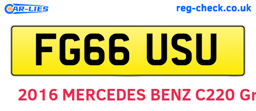 FG66USU are the vehicle registration plates.