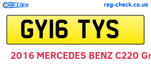 GY16TYS are the vehicle registration plates.