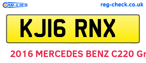 KJ16RNX are the vehicle registration plates.
