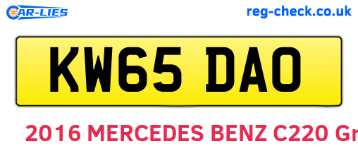 KW65DAO are the vehicle registration plates.