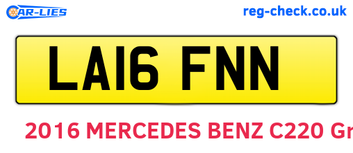 LA16FNN are the vehicle registration plates.