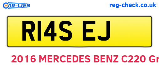 R14SEJ are the vehicle registration plates.