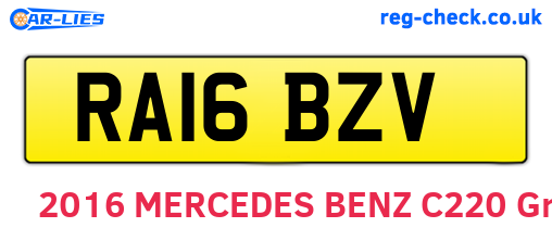 RA16BZV are the vehicle registration plates.