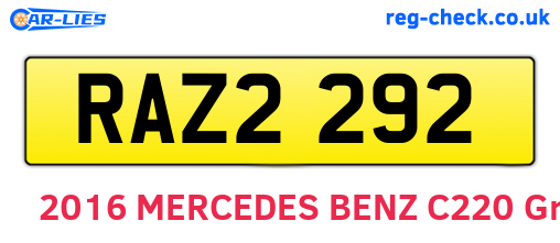 RAZ2292 are the vehicle registration plates.