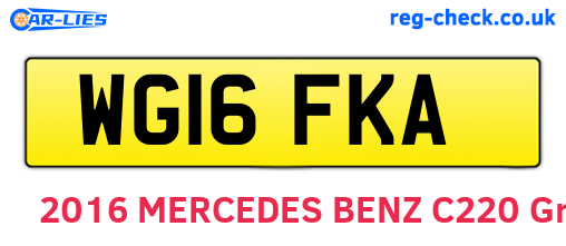 WG16FKA are the vehicle registration plates.