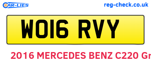 WO16RVY are the vehicle registration plates.