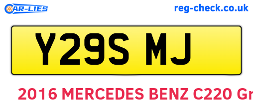 Y29SMJ are the vehicle registration plates.
