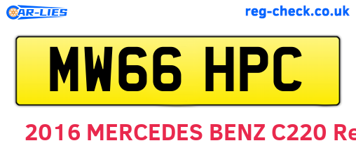 MW66HPC are the vehicle registration plates.