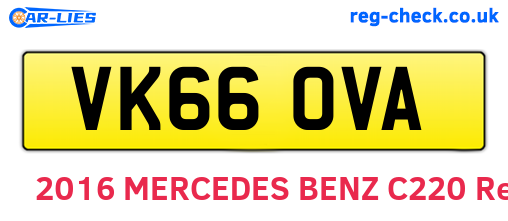 VK66OVA are the vehicle registration plates.