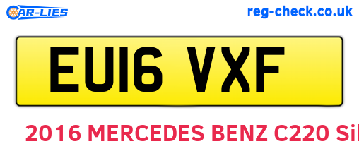 EU16VXF are the vehicle registration plates.