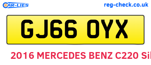 GJ66OYX are the vehicle registration plates.